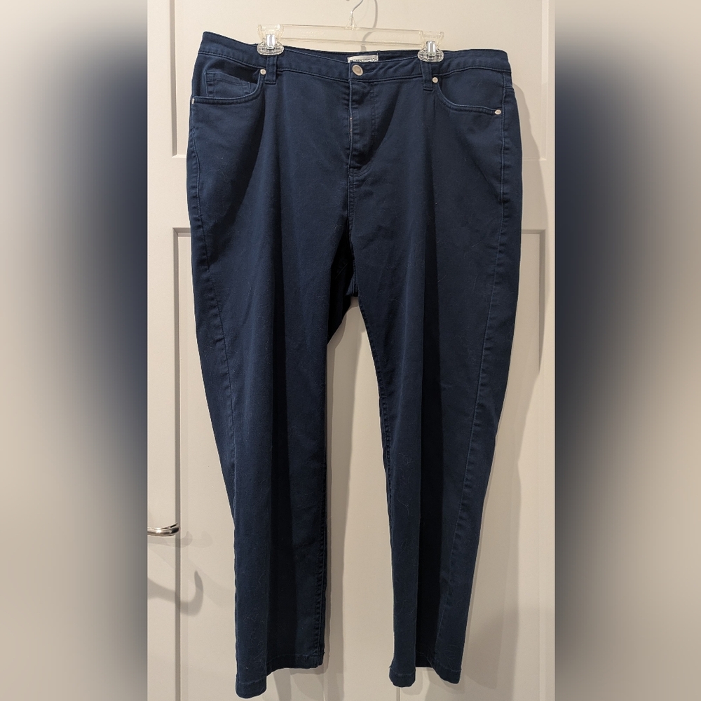 Catherines Sateen Stretch Dark Blue Pants